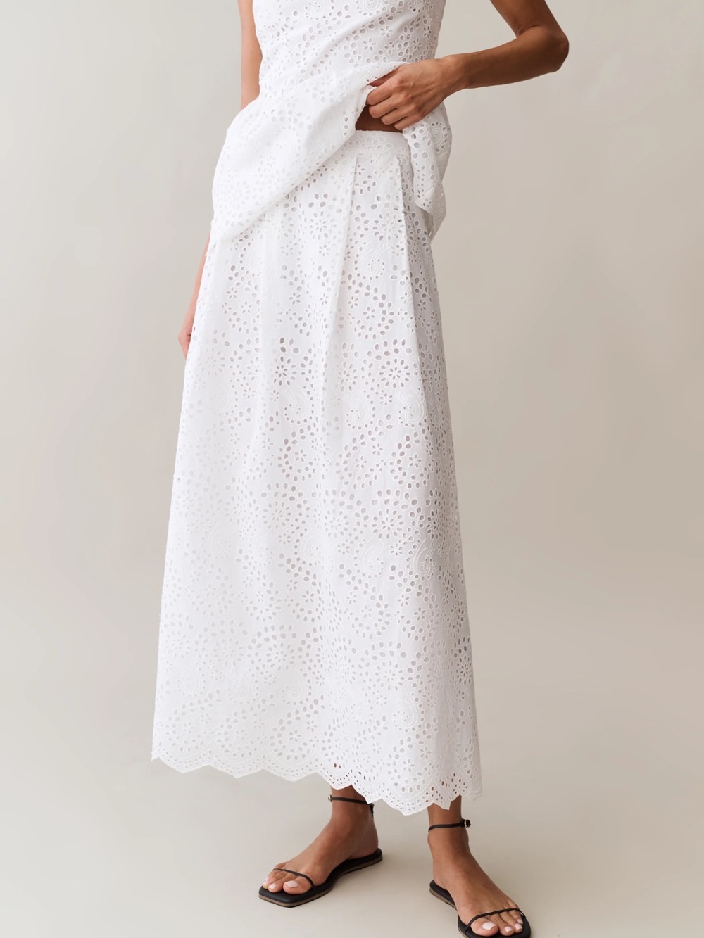 Few Moda o.p.t. Eyelet Maxi Skirt - White